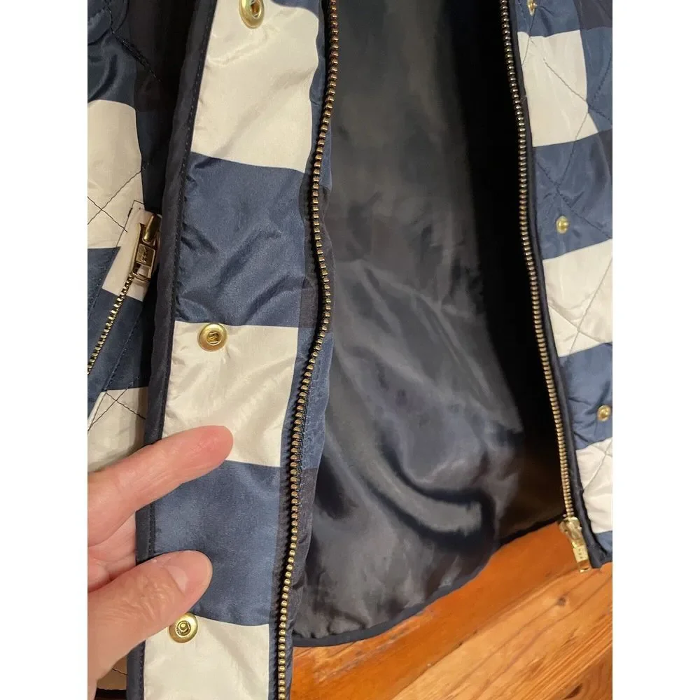 Crown & Ivy‎ Puffer Vest Navy Blue & White Size M